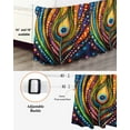thumbnail image 3 of Colorful Peacock Bed Skirt King Size 18" Drop Boho Abstract Feathers Polka Dots Ruffled Wrap Around Bed Skirts Adjustable Elastic Bedskirt Dust Ruffle for King Size Bed, 3 of 7