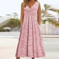 thumbnail image 2 of Ixbnca Robe Maxi pour Femmes Grande Taille, Robe Débardeur à Col en V, Décontractée, Sans Manches, Robe d'Été avec Poches, 2 of 6
