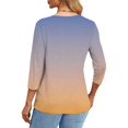 thumbnail image 4 of Plebaso T-Shirts à Manches 3/4 Col Rond pour Femmes Tee-Shirts Décontractés Amples Blouses Dégradées pour S-5TG, 4 of 6