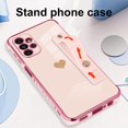 thumbnail image 4 of Designed for Samsung A13 4G Case Pink Love Hearts Design for Women Girl Men, Luxury Plating with Strap Stand Full Camera Lens Protection Bumper for Galaxy A13 4G, 4 of 12
