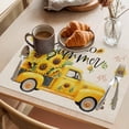 thumbnail image 3 of Placemat Set of 6 Sunflower Truck Placemats for Dining Table Vintage Hello Summer Washable Table Mats for Kitchen and Party Decor Indoor & Outdoor Use, 3 of 8