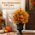 thumbnail image 5 of 2PC Artificial Fall Pumpkin Tree Stakes Outdoor Autumn Decor with Orange Foliage & Gourds, Seasonal Garden Plant for Porch Entryway, 4ft (1PC), 5 of 10