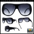 thumbnail image 2 of Womens Oversized Shield Cropped Side Flat Top Plastic Diva Fashion Sunglasses Black - Smoke, 2 of 7