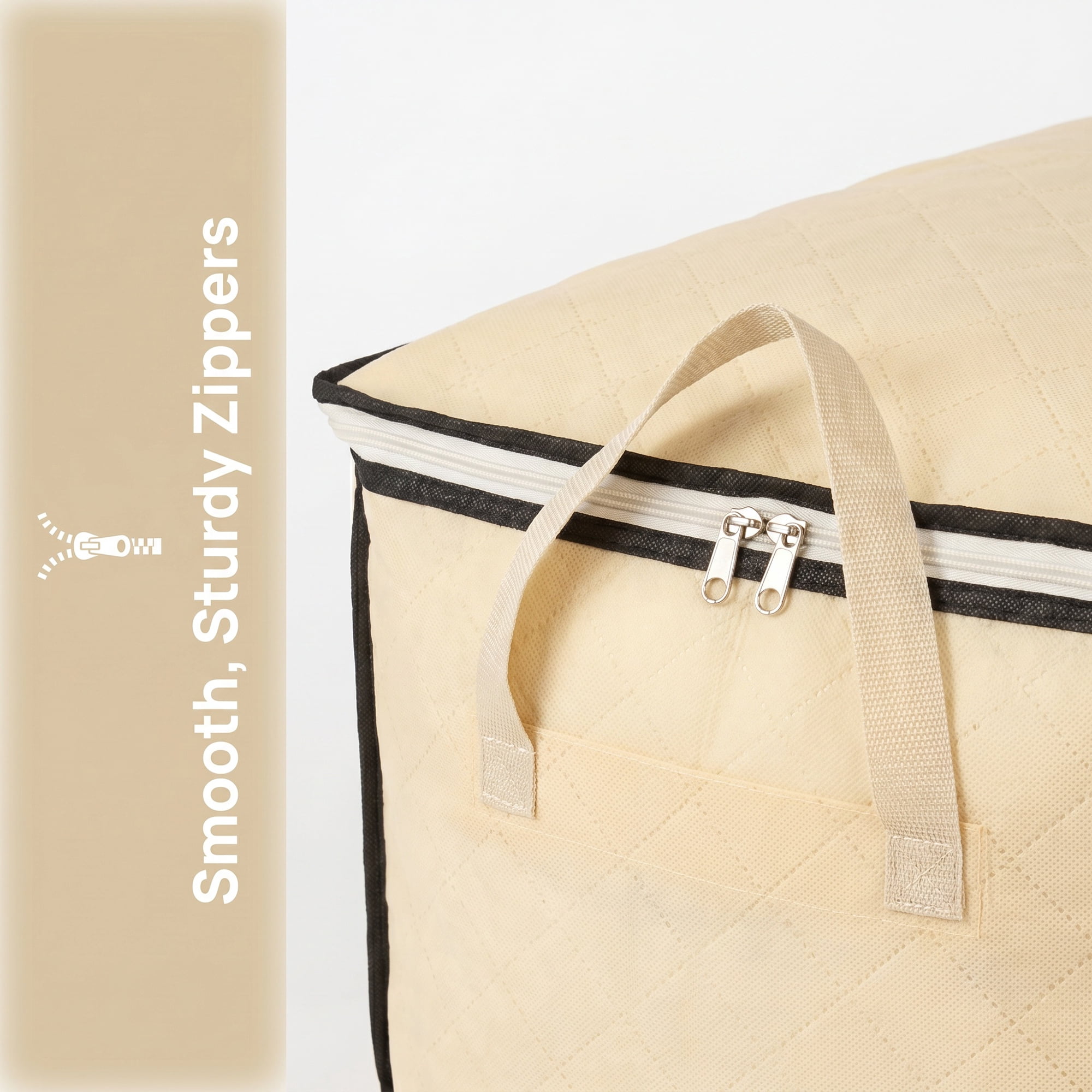 Unique Bargains Dustproof Moving Sack Side Handle Quilt Storage Bag Beige 23.6" x 15.7" x 13.8"