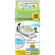 Purina Tidy Cats Breeze Cat Pad Refills, Spring Clean Fragrance, Clean & Easy Disposable Cat Pads for Breeze Cat Litter System, 10 Cat Pads (Pack - 8)