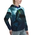 thumbnail image 6 of Fotbe Undersea Shark Pattern Womens Long Sleeve Hoodie, Pullover Hooded Sweatshirt, Kangaroo Pocket Hoodie with Eye-catching Drawstrings-Medium, 6 of 7