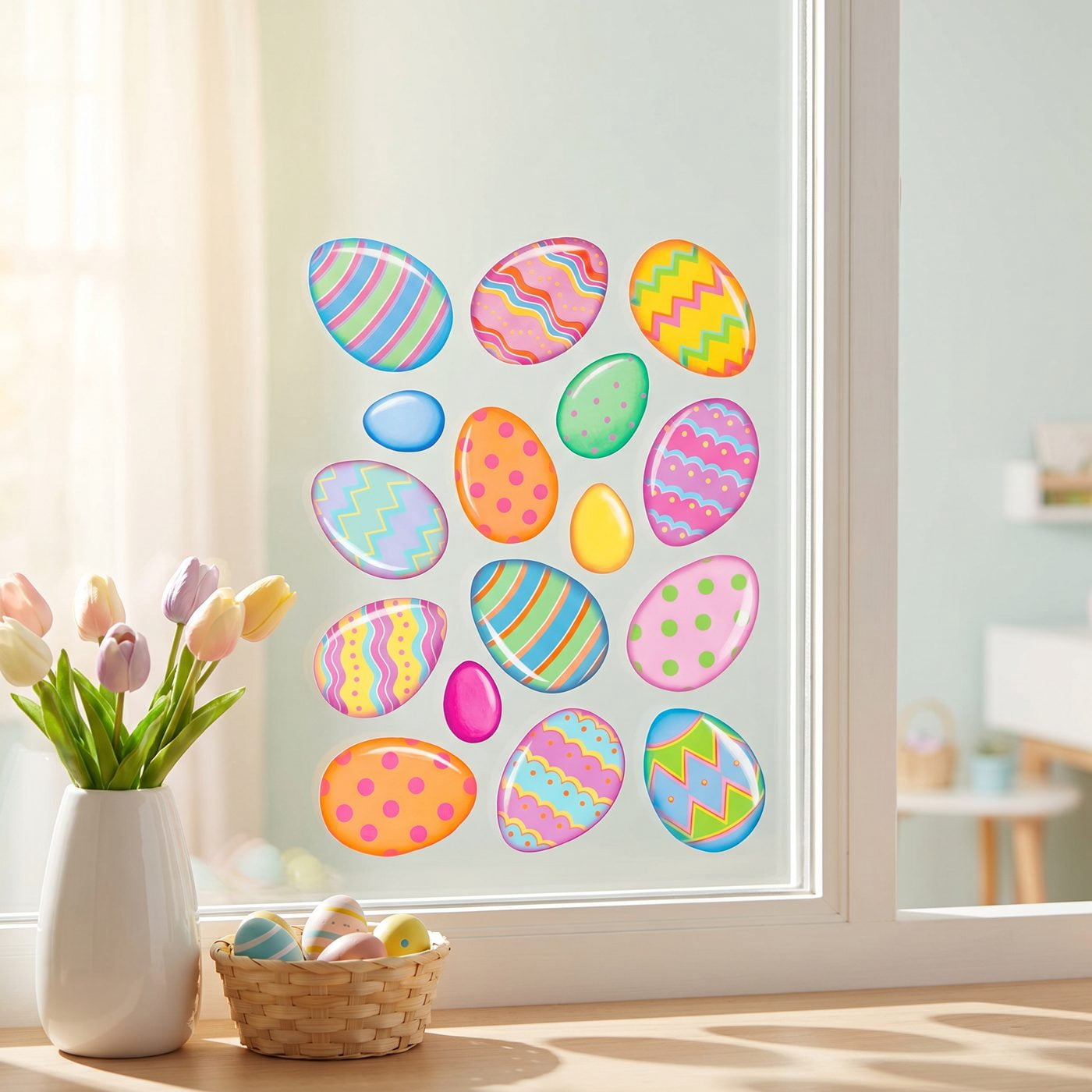 192 Piece Beistle Easter Color Bright Egg Clings
