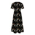 thumbnail image 4 of Dvkptbk Robes d'Été pour Femmes 2024 Mode Décontractée Bohème à Fleurs Robes de Plage Manches Courtes Col Rond Robe d'Été Fluide Maxi Robe de Plage Longue Robe Midi de Plage avec Poches P-2TG, 4 of 4