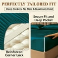 thumbnail image 3 of Amay Luxury Satin Silk Bed Sheet Set - 4 Piece Bedding Set with Fitted Sheet, Flat Sheet & 2 Pillowcases - Ultra Soft, Smooth, Wrinkle Resistant ( Alaska King, Teal), 3 of 6