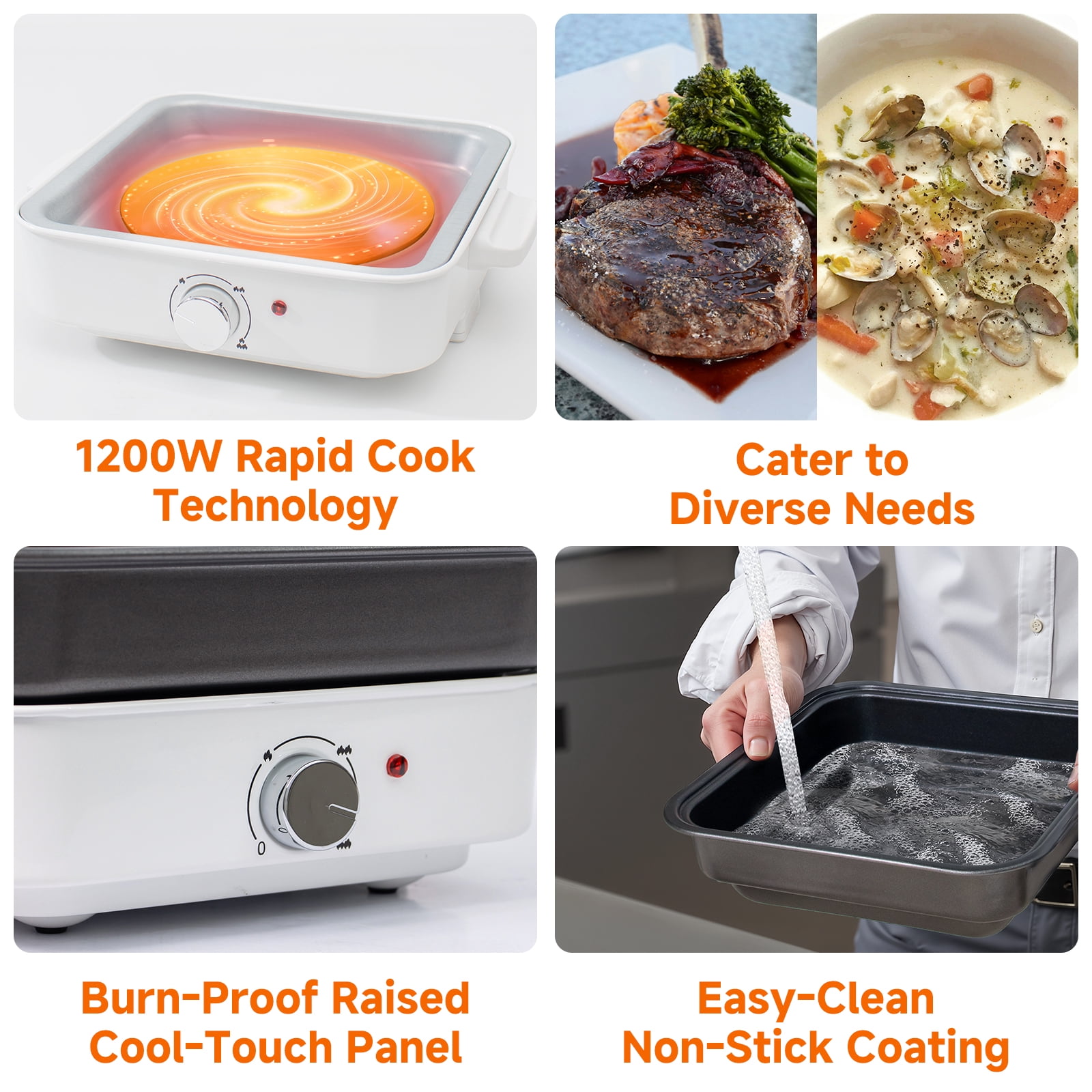 Electric Mini Hot Pot 4L, White