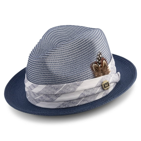 Men's Modern Madras Plaid Hat in Slate H-2037