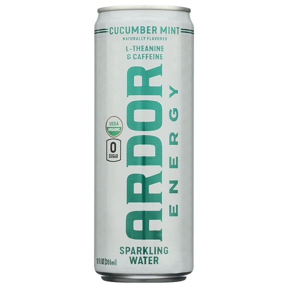 Pack of 12, Ardor Organic Inc Cucumber Mint Sparkling Water, 12 fl oz