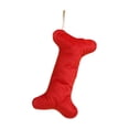 thumbnail image 2 of Large Dog Bone Pattern Fleece Christmas Stocking, Cute Cozy Soft Holiday Decorative Gift Sock, Christmas Hanging Stocking for Fireplace Mantel, Xmas Home Decoration Pet Ornament, Red, 2 of 7