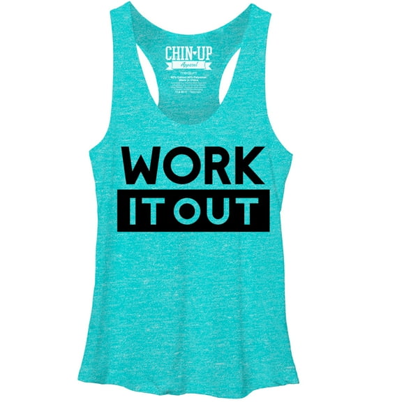 Women's CHIN UP Work It Racerback Tank Top Tahiti Blue X Large