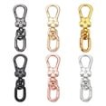 thumbnail image 1 of Uxcell 6 Pcs Clip de llavero de metal con broche de langosta giratorio, anillo de liberación rápida, ganchos de apertura doble desmontables, 1 of 6