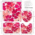 thumbnail image 2 of 4 Pcs Bathroom Sets with Shower Curtain and Rugs, Red Gold Vintage Fancy, Bathroom Decor Music Winter Diamond Golden Shower Curtain Sets for Bathroom Decor, 2 of 4