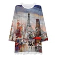 thumbnail image 2 of Romantic Paris Eiffel Tower Loose Dress Evening Dress Summer Dresses for Women Luxury Dress Long Sleeved Dress, 2 of 4