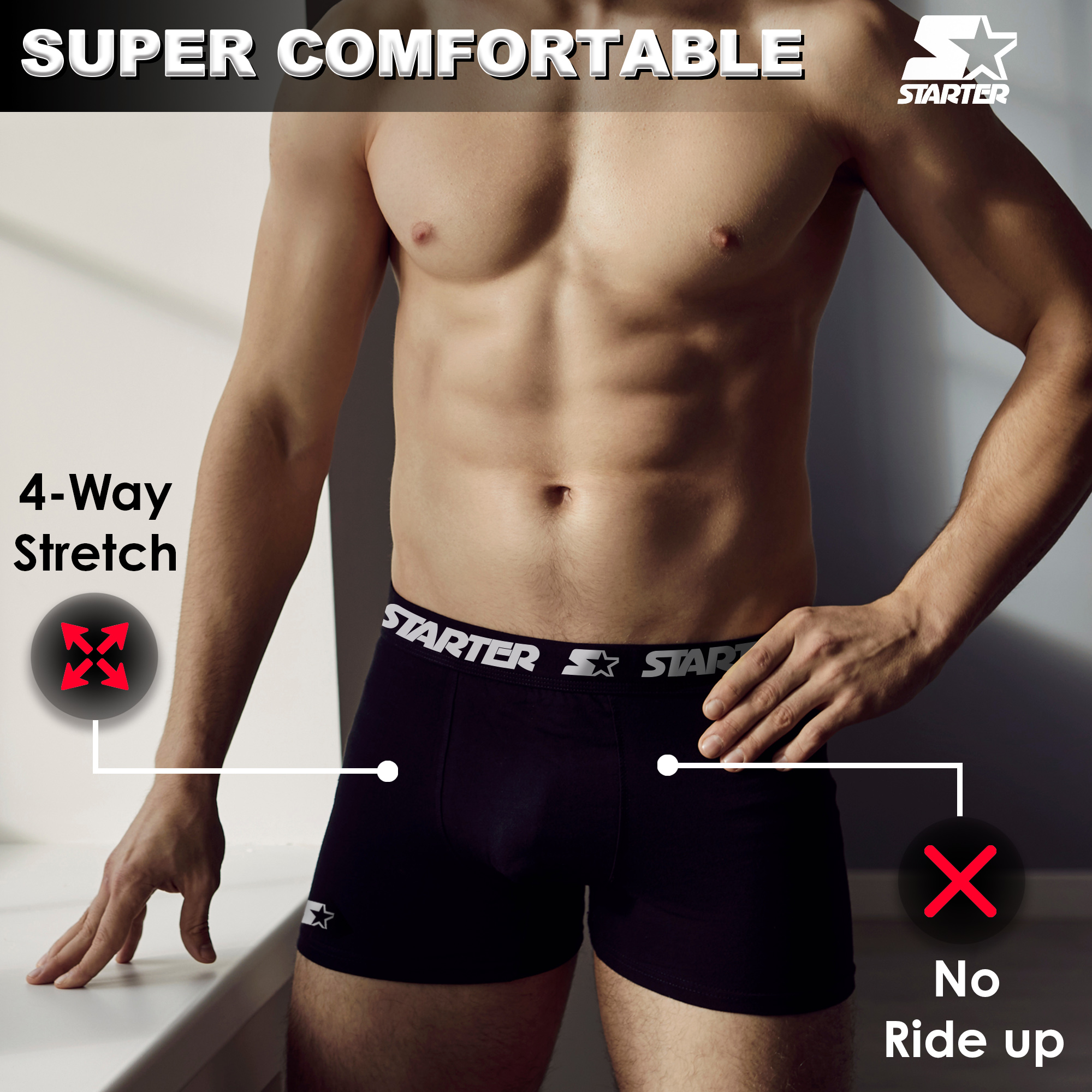 Starter Men's Breathable Boxer Brief, Multicolor, 6-Pack photo 2