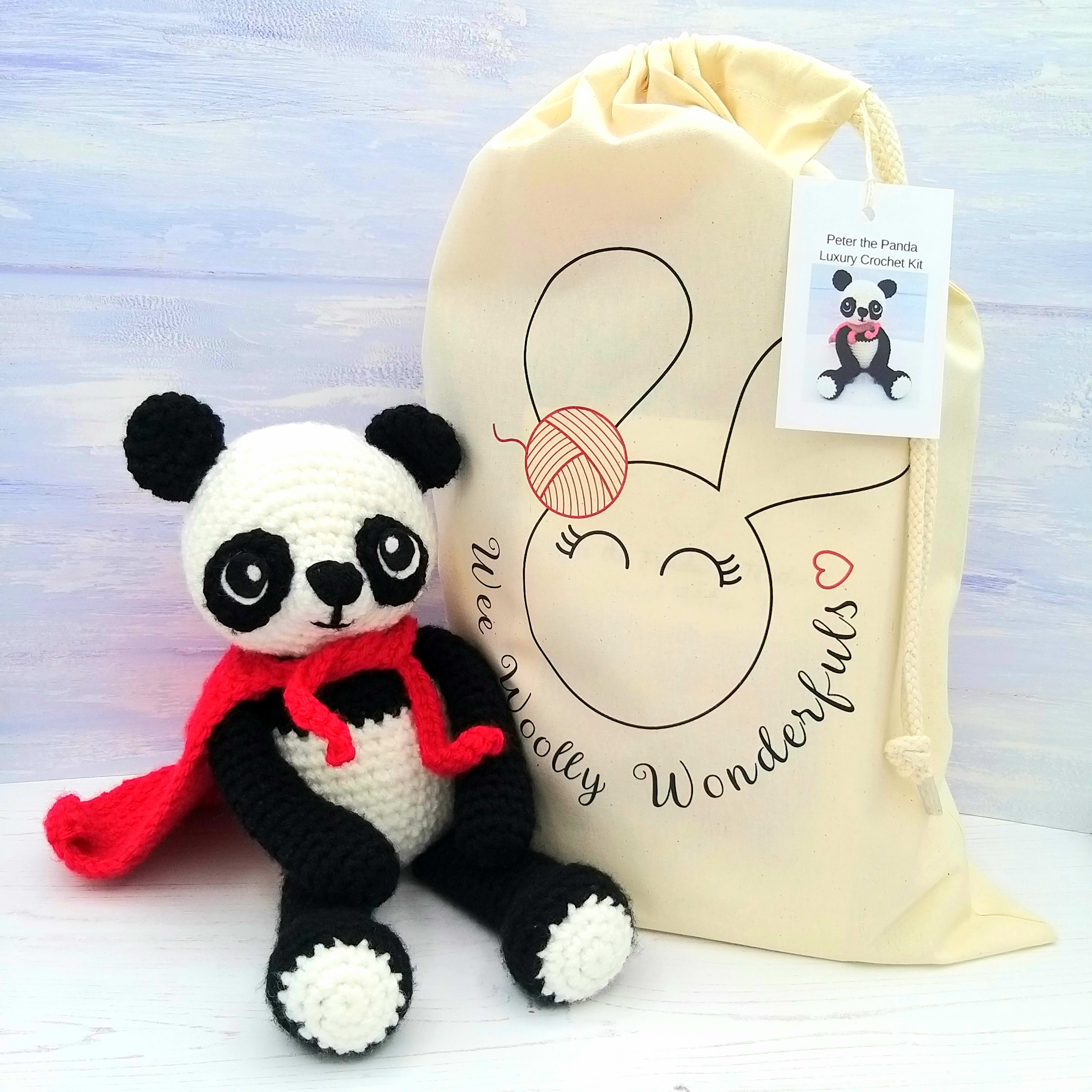 Crochet Kit Panda Luxury Crochet Craft DIY Kit (Peter the Black and White Panda)