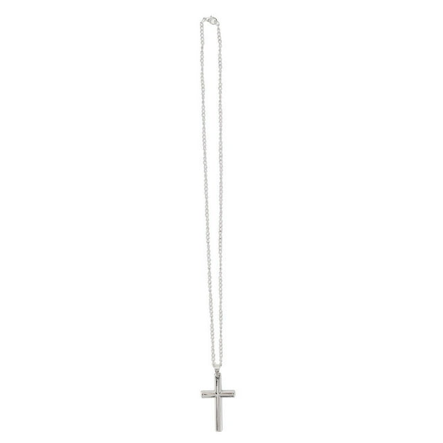 Collar con colgante de cruz de temperamento unisex, joyería, suéter Rood, cadena de aleación, fácil de combinar, plata