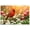 Unframe-style, variant on Red Cardinal Bird Canvas Wall Art for Living Room Bedroom Home Decor Wildlife Nature Print with Spring Flowers Daisies Tulips Tree Branch Golden Bokeh Scenic Artwork