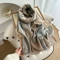 thumbnail image 2 of Winter Plaid Scarf Tassel Edge Soft Warm Scarf,Striped Shawl Soft Skin Friendly Fringed Plaid Scarf Warm Couples Neck,Give It To Your Significant Other,Valentine'S Day Gifts, 2 of 3