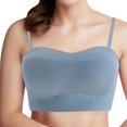 thumbnail image 2 of Bras for Women,Strapless Bandeau Bra Full Coverage Light Summer for Large Bust with Gather,Sports Bras for Women,Blue,B, 2 of 3