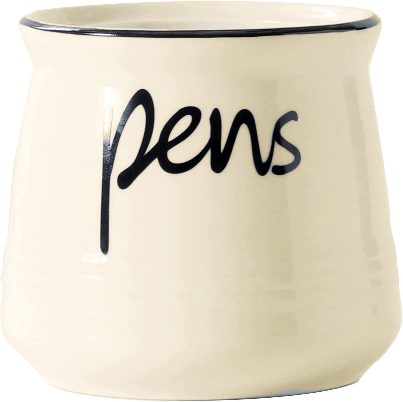 Porcelain Pens Holder Stand ,Ceramic Pencils Holder (Beige)