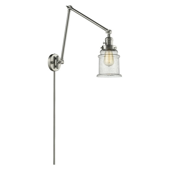 Innovations Lighting 238 Canton Canton 1 Light 30" Tall Plug-In Wall Sconce - Nickel