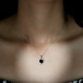 thumbnail image 4 of Rosec Jewels Heart Shape Black Spinel Pendant Necklace with Moissanite Halo (8 mm, AAA Grade), 10K White Gold, 4 of 8