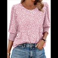 thumbnail image 1 of Blusas para Mujer, Elegantes, Informales, de 3/4 y Puños Fruncidos. Puntos Rosados S, 1 of 9