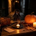 thumbnail image 4 of Linnome Black Wood Halloween Candle Holder Hollow Silhouette Ghost Scarecrow Tea Light Stand Anti Tipping Table Centerpiece Indoor Halloween Party Decor, 4 of 6