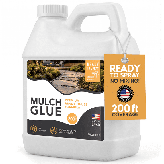 Lammaloe Mulch Glue for Landscaping, Ready to Use Mulch Lock Landscape Glue, Gravel Stabilizer for Mulch, Bark, Pebbles & Decorative Rock - 1 Gallon