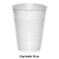 thumbnail image 2 of Party Central Solid Disposable Drinking Party Tumbler Cups - 16 oz. - White - Club Pack of 240, 2 of 2