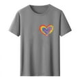 thumbnail image 2 of Blouse for Men Plus Size Rainbow Love Printed Short Sleeved Round Neck T-shirt Gray XXXL, 2 of 4