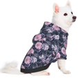 thumbnail image 2 of Fotbe Flowers Print Small Dog Sweater Hoodies Pet Grey Hooded Soft Fleece Sweatshirts with Pocket Fall Winter Puppy Cat Sweaters Warm Clothes-Small, 2 of 7