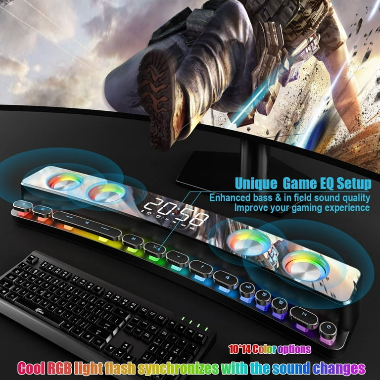 Pc Gaming Soundbar Desktop Computer Soundbar Dynamic RGB