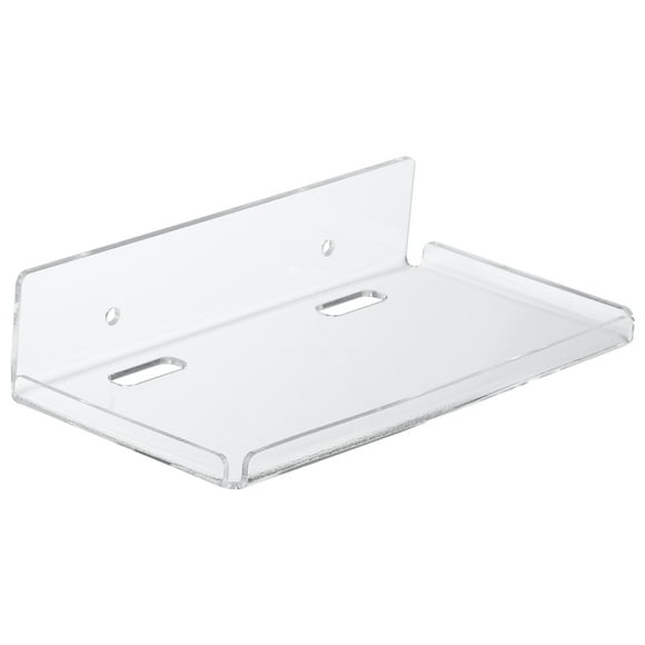 Uxcell 8" Small Floating Shelves Clear Acrylic Shelves for Wall Small Clear Wall Shelf Bathroom Shelves With Cable Manager