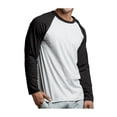 thumbnail image 5 of Top Pro Men's Long Sleeve Colorblocked Baseball Tee Black White XL, 5 of 13