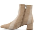 thumbnail image 3 of Journee Womens Lusinda Two Tone Block Heel Pointed Toe Booties, 3 of 9