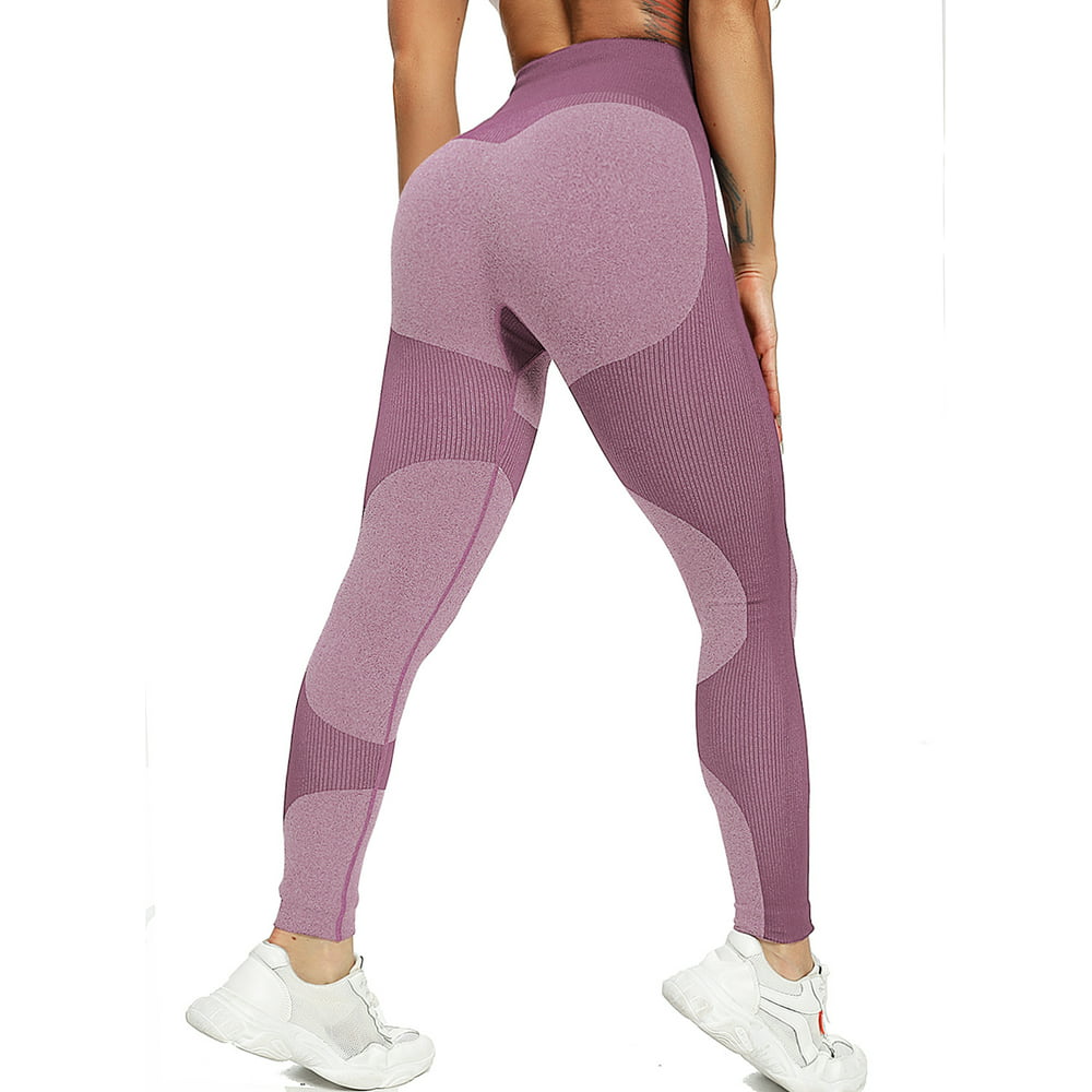 SEASUM - SEASUM Women's High Waist Yoga Pants Seamless Workout Leggings ...