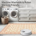 thumbnail image 5 of ODIKA 4'x6' Machine Washable Non-Slip Area Rug, Beachy Rhomboid Torus Motif Featuring Apricot Daisy Pillar Design High Traffic Rug, Beige, 195718, 5 of 7