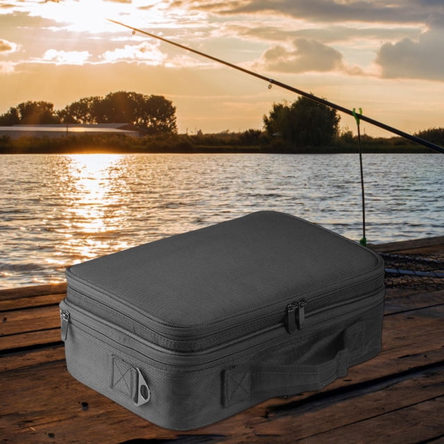 Bolsa de almacenamiento para aparejos de pesca, bolsa portátil súper resistente, bolso resistente al desgaste, bolsas de pesca para línea de señuelo, L shamjiam Caso de aparejos de pesca