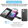 thumbnail image 3 of iPhone 11 Pro Max Case,Takfox Wallet Phone Case for iPhone 11 Pro Max (6.5 inch) ID Credit Card Slots Holder Pouch Folio Flip PU Leather Cover Detachable Magnetic Hard Case &Wrist Strap-Black, 3 of 7
