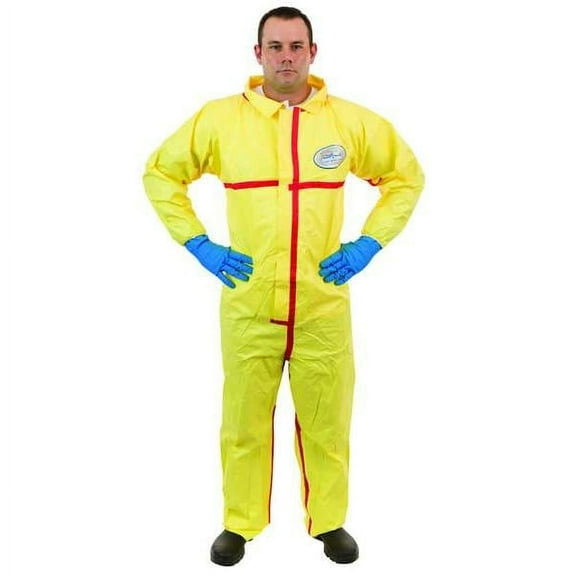 ChemSplash® 1, Chemical Splash Coverall, Elastic Wrist, Open Ankle, Taped Seams, Elastic Back