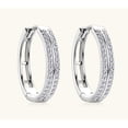 thumbnail image 3 of Moissanite Hoop Earrings for Women 0.16cttw Round Cut D Color VVS1 clarity Diamond Earrings Hoop 925 Sterling Silver Moissanite Earrings for Women, 3 of 6
