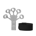 thumbnail image 1 of Finger Stretcher Silicone Hand Grip Strength Trainer Finger Flexion Extension Training Strengther Grey with Adjustable Strap, 1 of 12