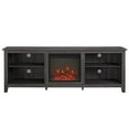 Walker Edison 70in. Wood Media TV Stand Console with Fireplace
