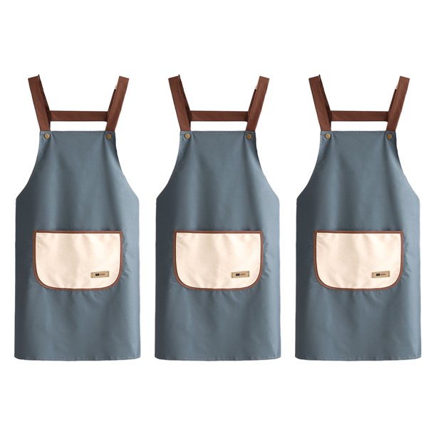 3 piezas de mono antiincrustante y resistente al desgaste circunferencia de la cintura, delantal impermeable y a prueba de aceite de dibujos animados cocina cocina doméstica