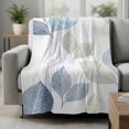 thumbnail image 2 of Sage Green Blue Leaves Blanket Soft Cozy Warm Throw Blanket for Couch, Plush Fuzzy Flannel Fleece Blankets for Sofa, Vintage Rustic Botanical Bed Blankets Lightweight Gifts for Women, 40"x50", 2 of 9